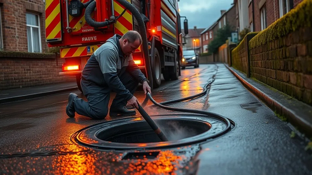 Blocked drain specialists in Erith clearing a drain